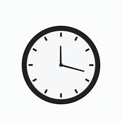 black clock on white background, time