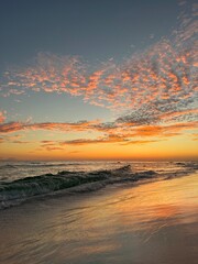 Fototapeta na wymiar Miramar Beach Florida vibrant sunset over the Gulf of Mexico 