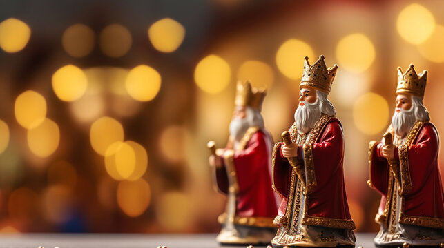 Three Kings' Day and Saint Nicholas Day Musical Performance, the Three Kings’ Day, Saint Nicholas Day, with copy space, blurred background
