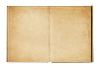 Vintage open book isolated on white background