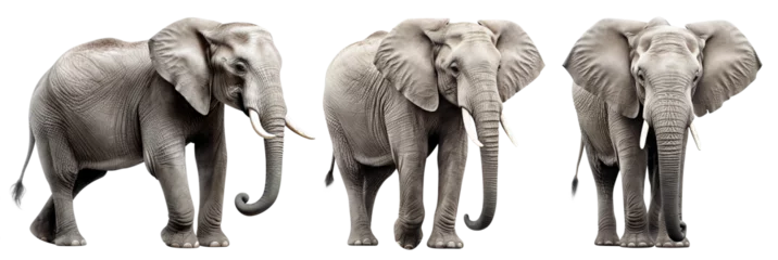 Foto op Plexiglas Set of elephants cut out © Yeti Studio