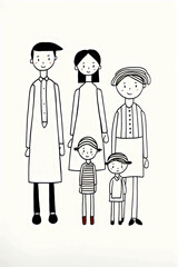 Generative AI background illustration of happy family