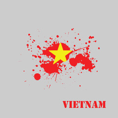 Vietnam brush flag vector, background and abstract 