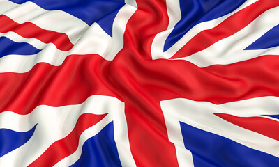 moving flag of the united kingdom.