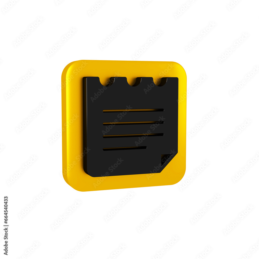 Poster black notebook icon isolated on transparent background. spiral notepad icon. school notebook. writin