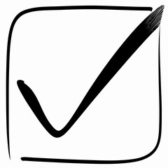 Check mark icon, Correct or yes sign, Hand drawing vector Illustration design