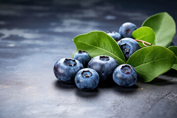 Fresh blueberries on the table close up