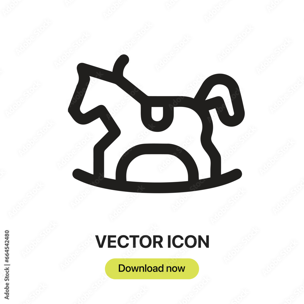 Aufkleber we are rocking the horse icon vector. linear-style sign for mobile concept and web design. rocking h