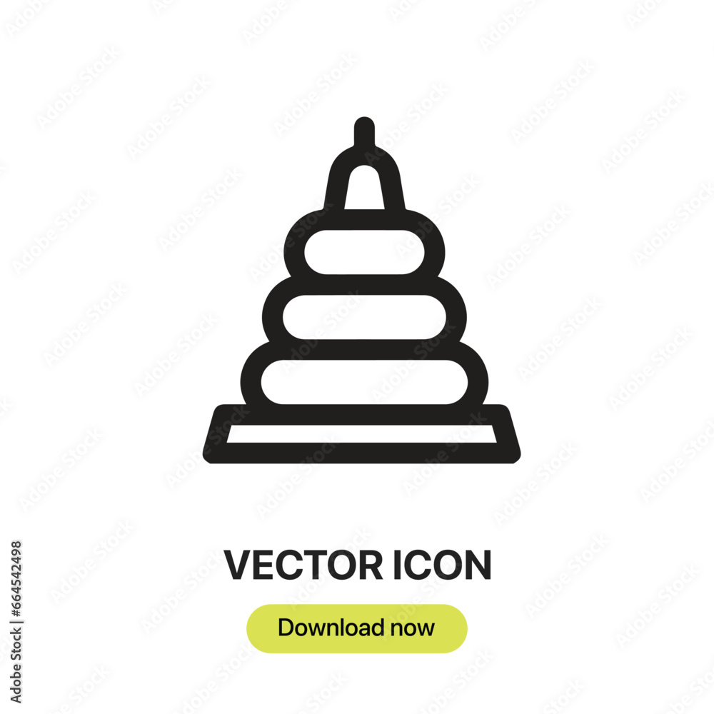 Aufkleber pyramid icon vector. linear-style sign for mobile concept and web design. pyramid symbol illustratio
