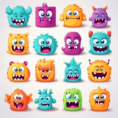 cartoon style caricatures of all colors smiling, fangs