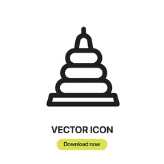 Pyramid icon vector. Linear-style sign for mobile concept and web design. Pyramid symbol illustration. Pixel vector graphics - Vector.