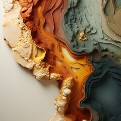 Photo of a vibrant and colorful abstract painting up close