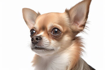 Portrait of Chihuahua dog in front of white background