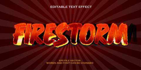 Free vector  firestorm text effect, editable hot text style