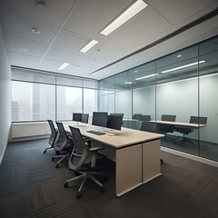 Office spaces - without people - generated by ia
