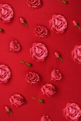 Pink roses pattern background for invitation, greeting card, valentine, design wallpaper