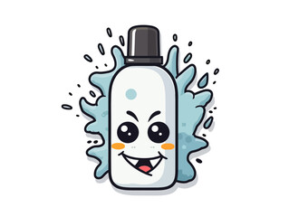 Doodle Stink bomb, cartoon sticker, sketch, vector, Illustration, minimalistic