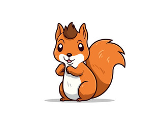 Doodle Squirrel holding Gotcha! sign, cartoon sticker, sketch, vector, Illustration, minimalistic