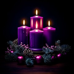 Obraz na płótnie Canvas Advent candles and decorations