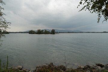Lake of Constance on an overcast day in Bregenz in Austria