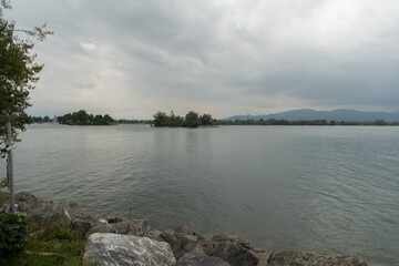 Lake of Constance on an overcast day in Bregenz in Austria