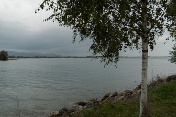 Lake of Constance on an overcast day in Bregenz in Austria
