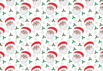 Santa Claus Christmas Pattern for Festive Backgrounds and Fabrics