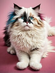Classic Color Point Ragdoll Cat in a Relaxed Pose