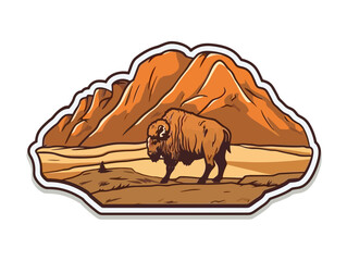Doodle Wyoming state shape, cartoon sticker, sketch, vector, Illustration, minimalistic