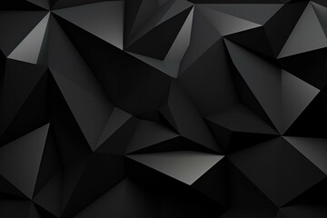 Abstract geometric wallpaper with black triangles. Generative AI