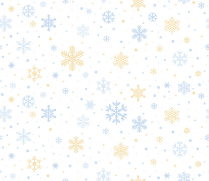 Seamless subtle snowflakes background. Vector snowflakes Christmas texture. Scandinavian Nordic style snowflakes  texture.