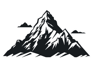 Doodle Mountain silhouette, cartoon sticker, sketch, vector, Illustration, minimalistic