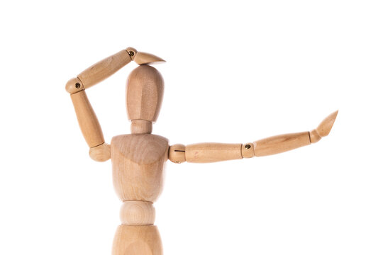 A wooden mannequin holding his arms out. This versatile image can be used to convey concepts such as welcoming, open-mindedness, creativity, or the idea of reaching out for help or support.