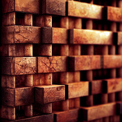 Image of Background of stacked timber plank ends