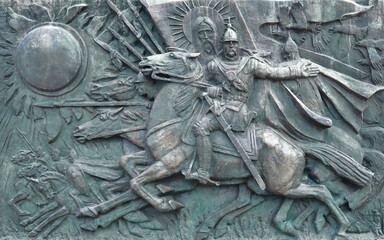 Detail of Monument near Boldin Mountain in Chernihiv, Ukraine