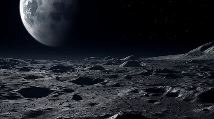 Moon speace landscape concept. Generated AI