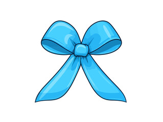 Doodle Blue Autism Awareness Ribbon, cartoon sticker, sketch, vector, Illustration, minimalistic