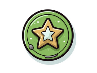 Doodle Military badge, cartoon sticker, sketch, vector, Illustration, minimalistic