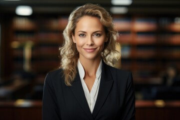 Fototapeta premium Professional female lawyer standing in the office.