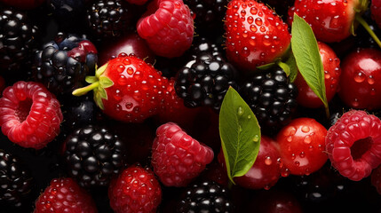 Obraz premium Background of summer fruits, top view.