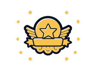 Doodle Air Medal, cartoon sticker, sketch, vector, Illustration, minimalistic