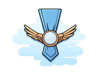 Doodle Air Medal, cartoon sticker, sketch, vector, Illustration, minimalistic