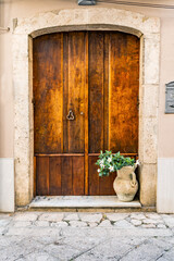 nice Italian door in a small village in south of Italy