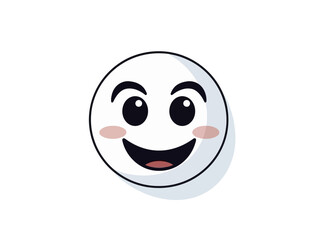 Fototapeta premium Doodle Grinning face emoji, cartoon sticker, sketch, vector, Illustration, minimalistic