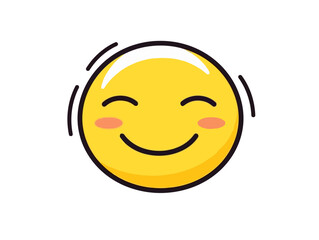 Doodle Laughing with closed eyes emoji, cartoon sticker, sketch, vector, Illustration, minimalistic