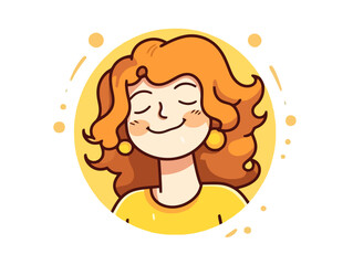 Doodle Laughing with closed eyes emoji, cartoon sticker, sketch, vector, Illustration, minimalistic