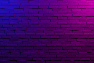 Neon brick wall background concept, 3d illustration