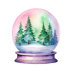 Christmas Snow Globe Festive Holiday Miniatures in Glittering Glass