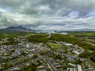 Wesport Town Co. Mayo Ireland  from drone