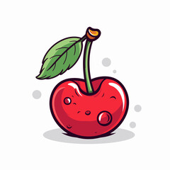 Isoled fruit vector cranberry in white background